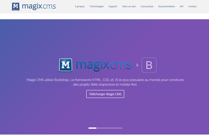Copie d'écran du script Magix-CMS