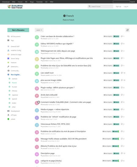 Screenshot Forum FR de DokuWiki